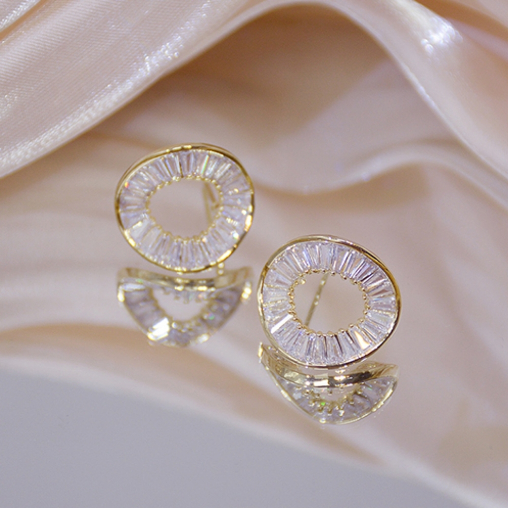 14 gold diamond earrings - Picture 7 of 8
